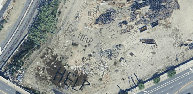 Imagens de satélite no Google Maps mostram mensagens de socorro em LA