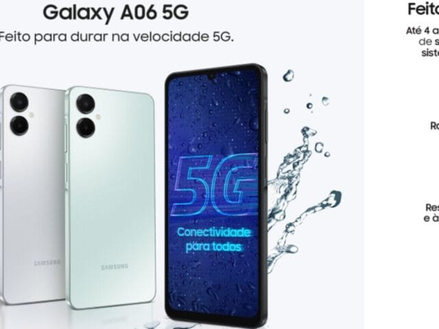 Samsung lança Galaxy A06 5G com quatro anos de atualizações do Android no Brasil