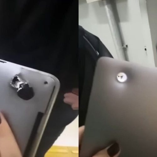 MacBook atua como ‘colete à prova de bala’ e salva motociclista em SP; confira