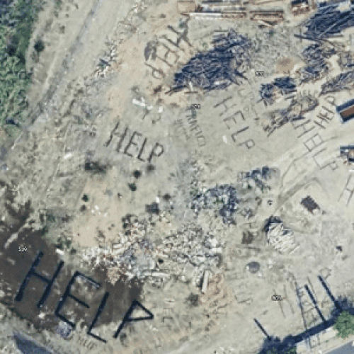 Imagens de satélite no Google Maps mostram mensagens de socorro em LA